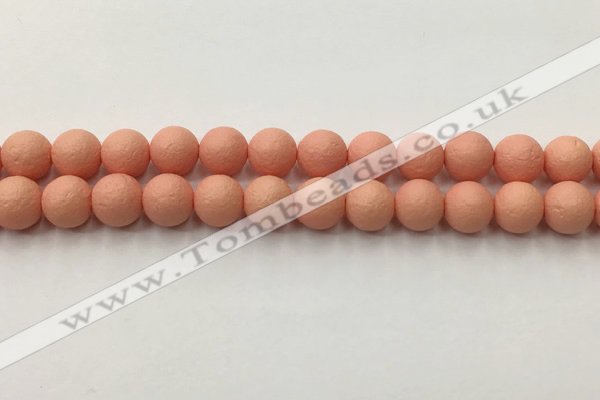 CSB2423 15.5 inches 10mm round matte wrinkled shell pearl beads