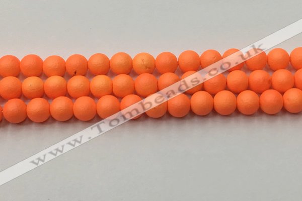 CSB2432 15.5 inches 8mm round matte wrinkled shell pearl beads