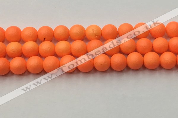 CSB2434 15.5 inches 12mm round matte wrinkled shell pearl beads