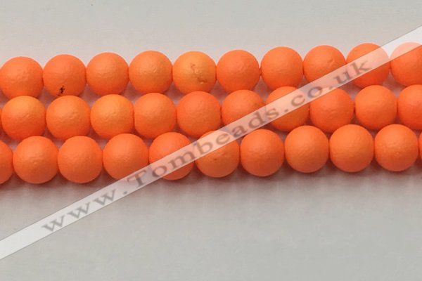 CSB2436 15.5 inches 16mm round matte wrinkled shell pearl beads