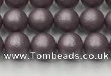 CSB2440 15.5 inches 4mm round matte wrinkled shell pearl beads