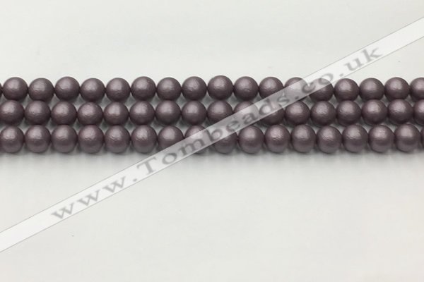 CSB2440 15.5 inches 4mm round matte wrinkled shell pearl beads