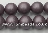 CSB2442 15.5 inches 8mm round matte wrinkled shell pearl beads