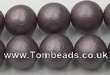 CSB2443 15.5 inches 10mm round matte wrinkled shell pearl beads