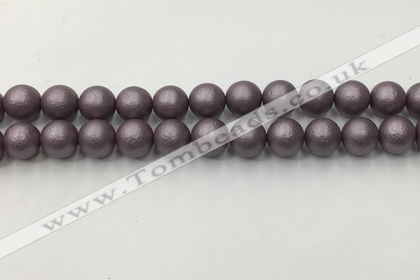 CSB2444 15.5 inches 12mm round matte wrinkled shell pearl beads