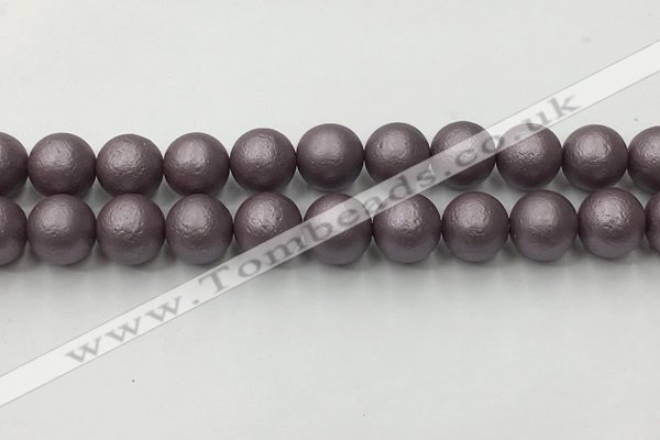 CSB2446 15.5 inches 16mm round matte wrinkled shell pearl beads