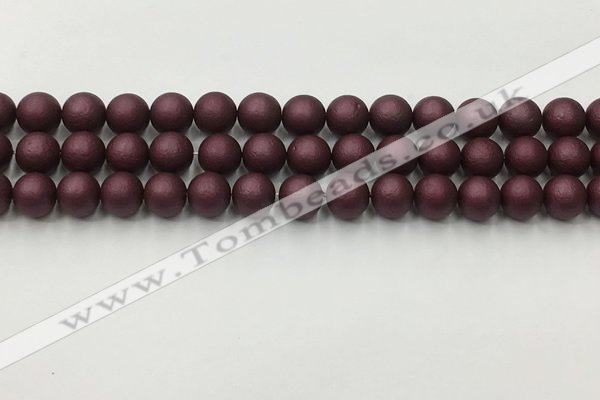 CSB2451 15.5 inches 6mm round matte wrinkled shell pearl beads