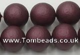 CSB2453 15.5 inches 10mm round matte wrinkled shell pearl beads