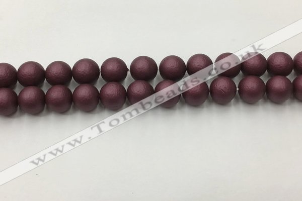 CSB2454 15.5 inches 12mm round matte wrinkled shell pearl beads