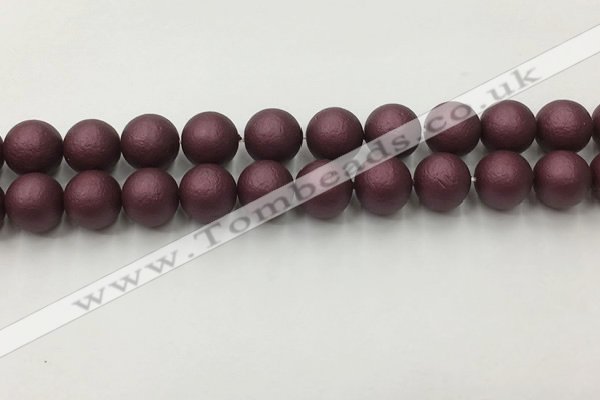 CSB2455 15.5 inches 14mm round matte wrinkled shell pearl beads