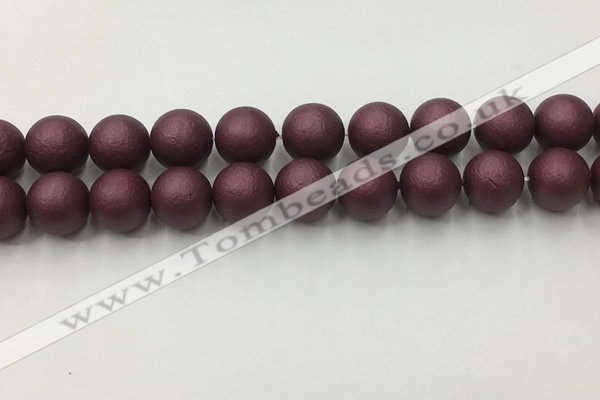 CSB2456 15.5 inches 16mm round matte wrinkled shell pearl beads