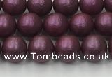 CSB2460 15.5 inches 4mm round matte wrinkled shell pearl beads