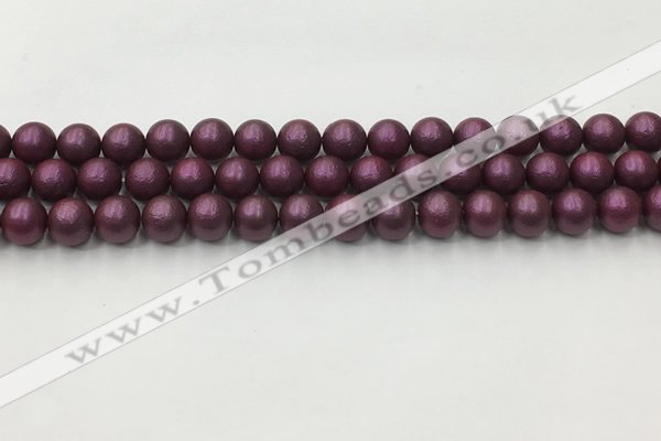 CSB2461 15.5 inches 6mm round matte wrinkled shell pearl beads