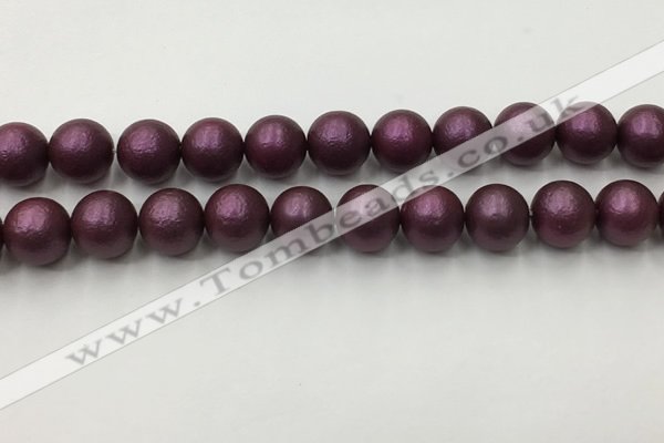 CSB2464 15.5 inches 12mm round matte wrinkled shell pearl beads