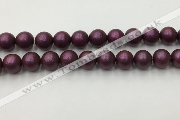 CSB2465 15.5 inches 14mm round matte wrinkled shell pearl beads