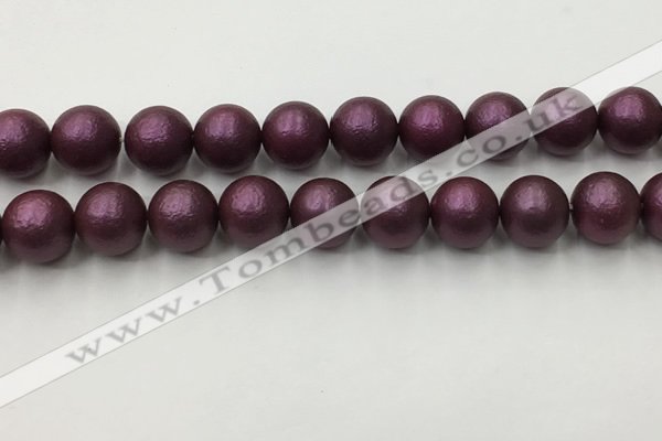 CSB2466 15.5 inches 16mm round matte wrinkled shell pearl beads