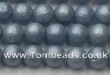 CSB2470 15.5 inches 4mm round matte wrinkled shell pearl beads