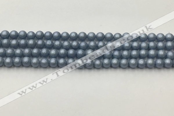 CSB2470 15.5 inches 4mm round matte wrinkled shell pearl beads