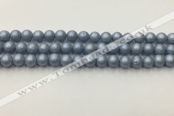 CSB2472 15.5 inches 8mm round matte wrinkled shell pearl beads