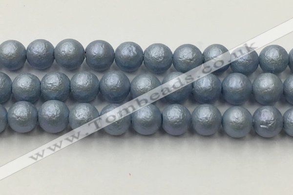 CSB2476 15.5 inches 16mm round matte wrinkled shell pearl beads