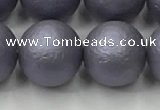 CSB2486 15.5 inches 16mm round matte wrinkled shell pearl beads