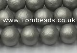 CSB2491 15.5 inches 6mm round matte wrinkled shell pearl beads