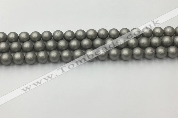 CSB2491 15.5 inches 6mm round matte wrinkled shell pearl beads