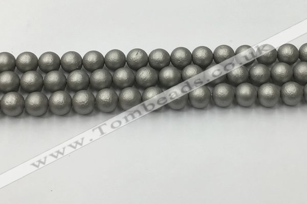 CSB2492 15.5 inches 8mm round matte wrinkled shell pearl beads