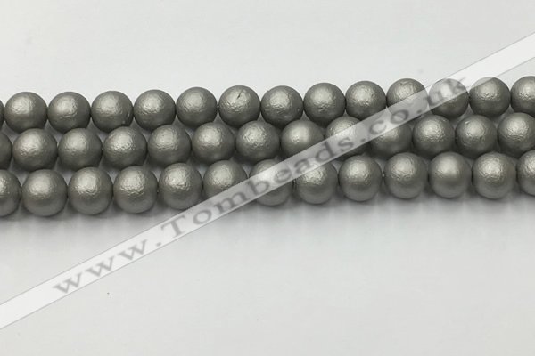 CSB2493 15.5 inches 10mm round matte wrinkled shell pearl beads