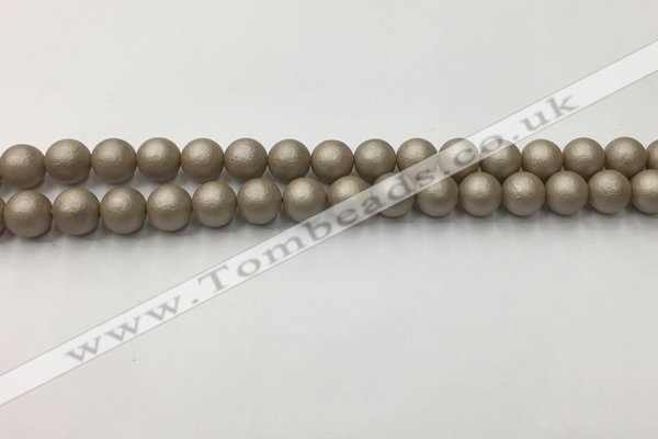 CSB2501 15.5 inches 6mm round matte wrinkled shell pearl beads