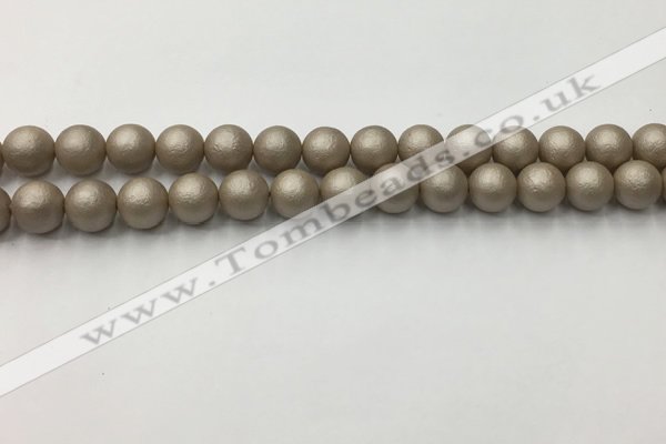 CSB2502 15.5 inches 8mm round matte wrinkled shell pearl beads