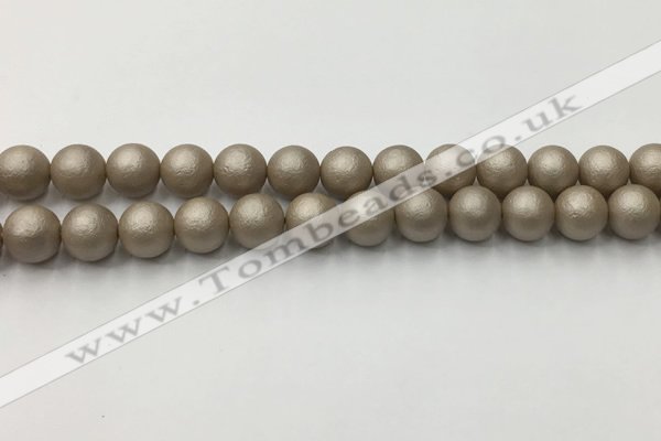 CSB2503 15.5 inches 10mm round matte wrinkled shell pearl beads