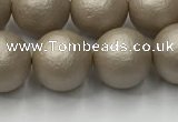 CSB2504 15.5 inches 12mm round matte wrinkled shell pearl beads