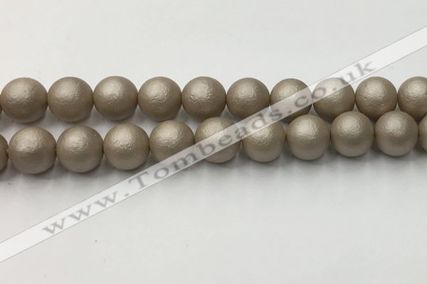 CSB2506 15.5 inches 16mm round matte wrinkled shell pearl beads