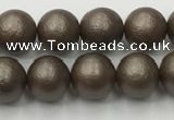 CSB2511 15.5 inches 6mm round matte wrinkled shell pearl beads