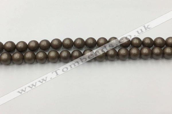 CSB2511 15.5 inches 6mm round matte wrinkled shell pearl beads