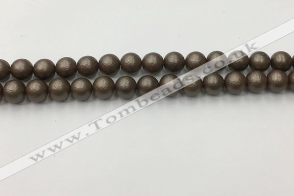 CSB2512 15.5 inches 8mm round matte wrinkled shell pearl beads