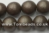 CSB2513 15.5 inches 10mm round matte wrinkled shell pearl beads