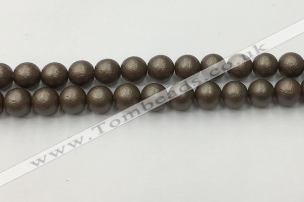 CSB2514 15.5 inches 12mm round matte wrinkled shell pearl beads