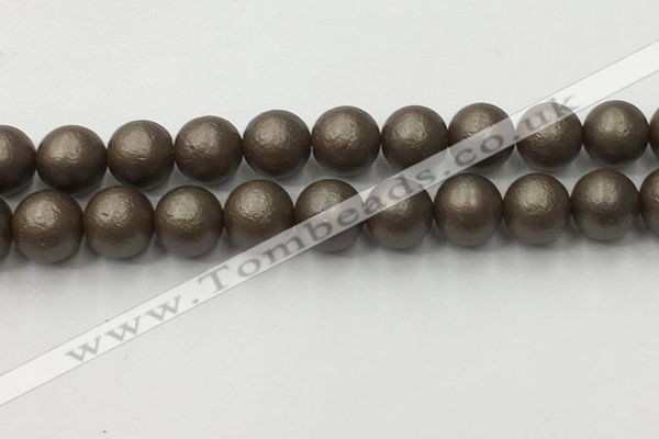 CSB2516 15.5 inches 16mm round matte wrinkled shell pearl beads