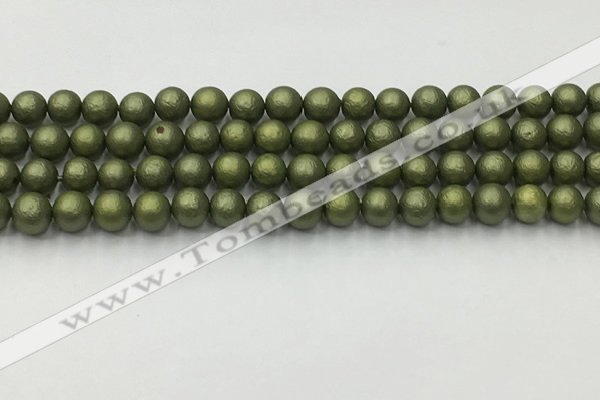 CSB2521 15.5 inches 6mm round matte wrinkled shell pearl beads