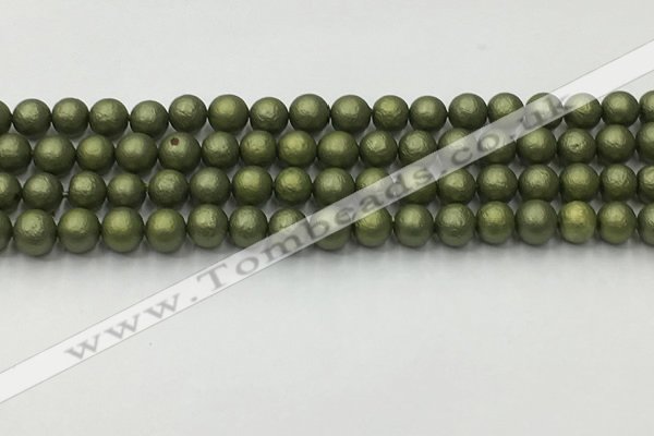 CSB2521 15.5 inches 6mm round matte wrinkled shell pearl beads