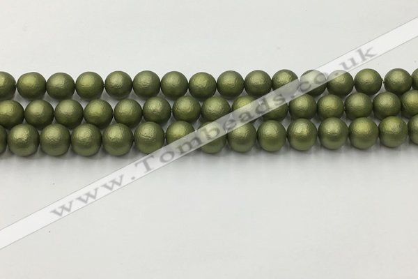 CSB2522 15.5 inches 8mm round matte wrinkled shell pearl beads