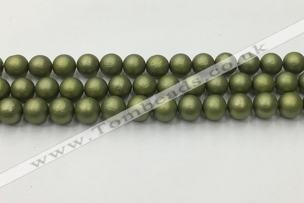 CSB2523 15.5 inches 10mm round matte wrinkled shell pearl beads