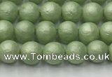 CSB2530 15.5 inches 4mm round matte wrinkled shell pearl beads