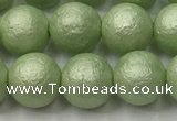 CSB2533 15.5 inches 10mm round matte wrinkled shell pearl beads