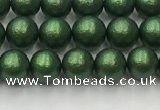 CSB2540 15.5 inches 4mm round matte wrinkled shell pearl beads