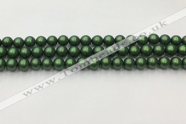 CSB2541 15.5 inches 6mm round matte wrinkled shell pearl beads