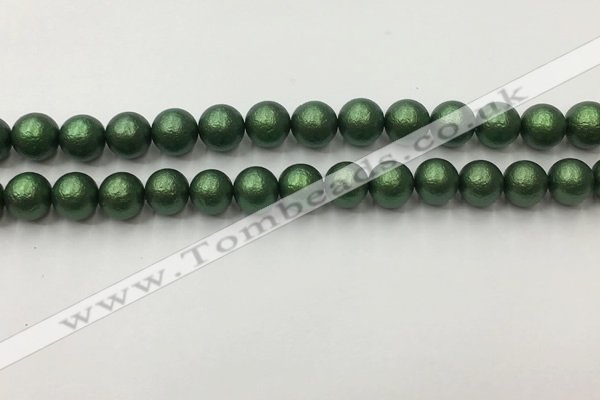 CSB2542 15.5 inches 8mm round matte wrinkled shell pearl beads