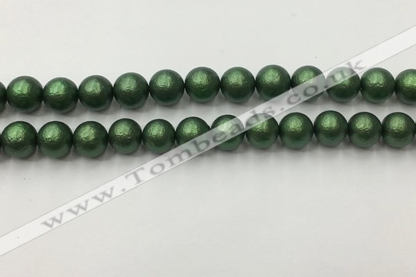 CSB2543 15.5 inches 10mm round matte wrinkled shell pearl beads